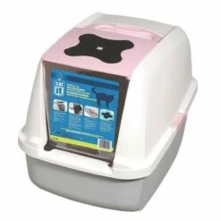 Catit Kapalı Kedi Tuvalet Kabı Pembe 57x46.5x39