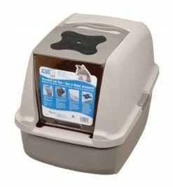 Catit Kapalı Kedi Tuvalet Kabini Gri 57x46x39