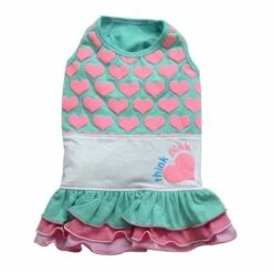 Doggy Dolly Pembe Kalpli Köpek Elbisesi Mavi XS