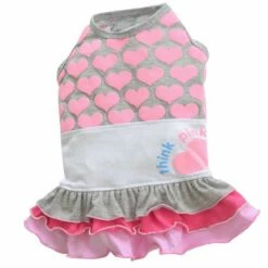 Doggy Dolly Pembe Kalpli Köpek Elbisesi Gri XS