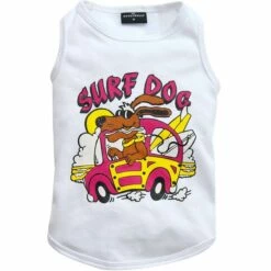 Doggy Dolly Surf Dog Köpek Tişörtü Beyaz XS