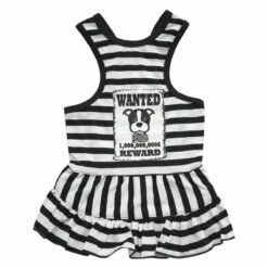 Doggy Dolly Wanted Askılı Çizgili Köpek Elbisesi XS