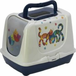 Moderna Trendy Kapalı Kedi Tuvaleti Lacivert