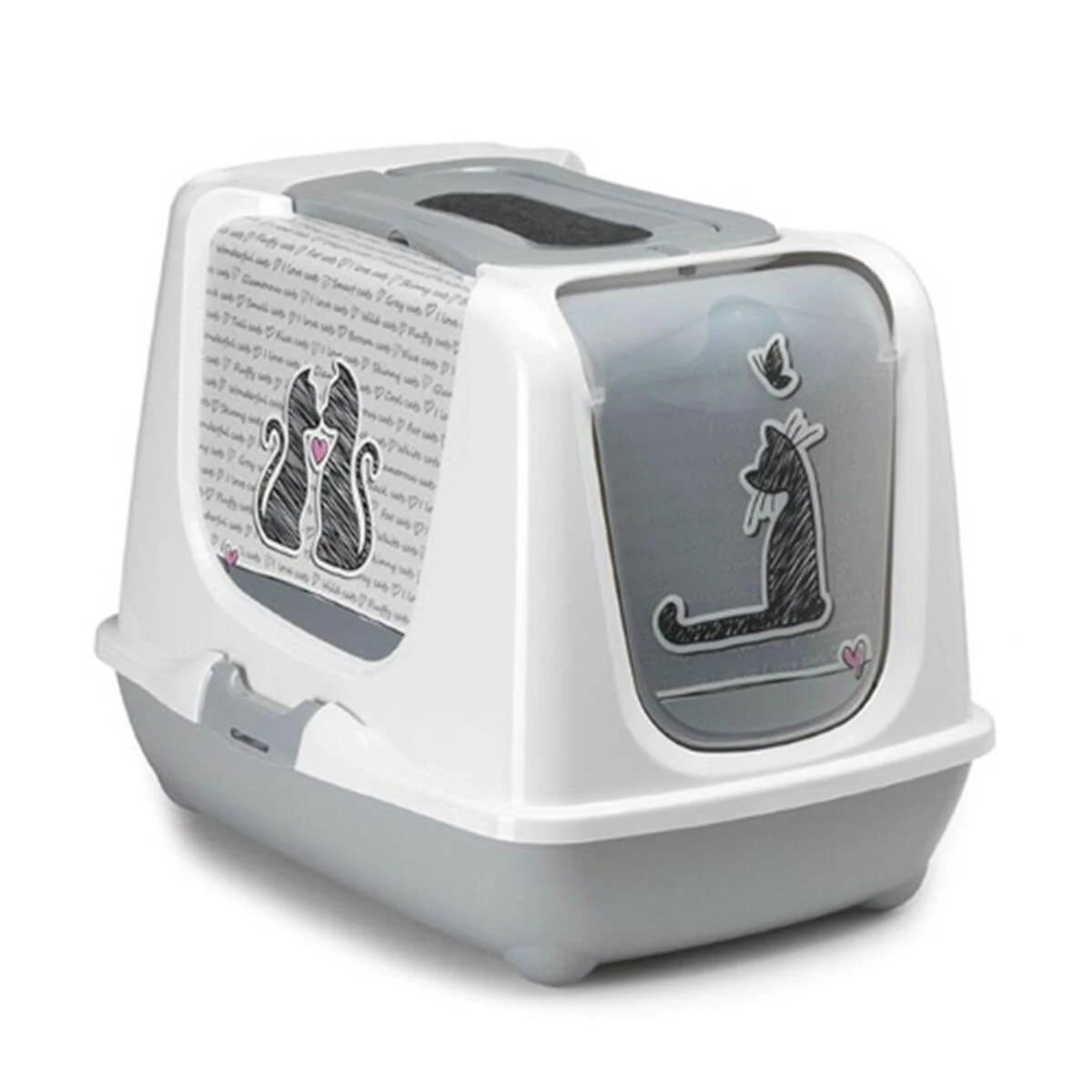 Moderna Trendy Kapalı Kedi Tuvaleti Love 1 Moderna Trendy Kapalı Kedi Tuvaleti Love