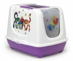 Moderna Trendy Kapalı Kedi Tuvaleti Fuşya -Petburada Shop moderna trendy kapali kedi tuvaleti mor d99c