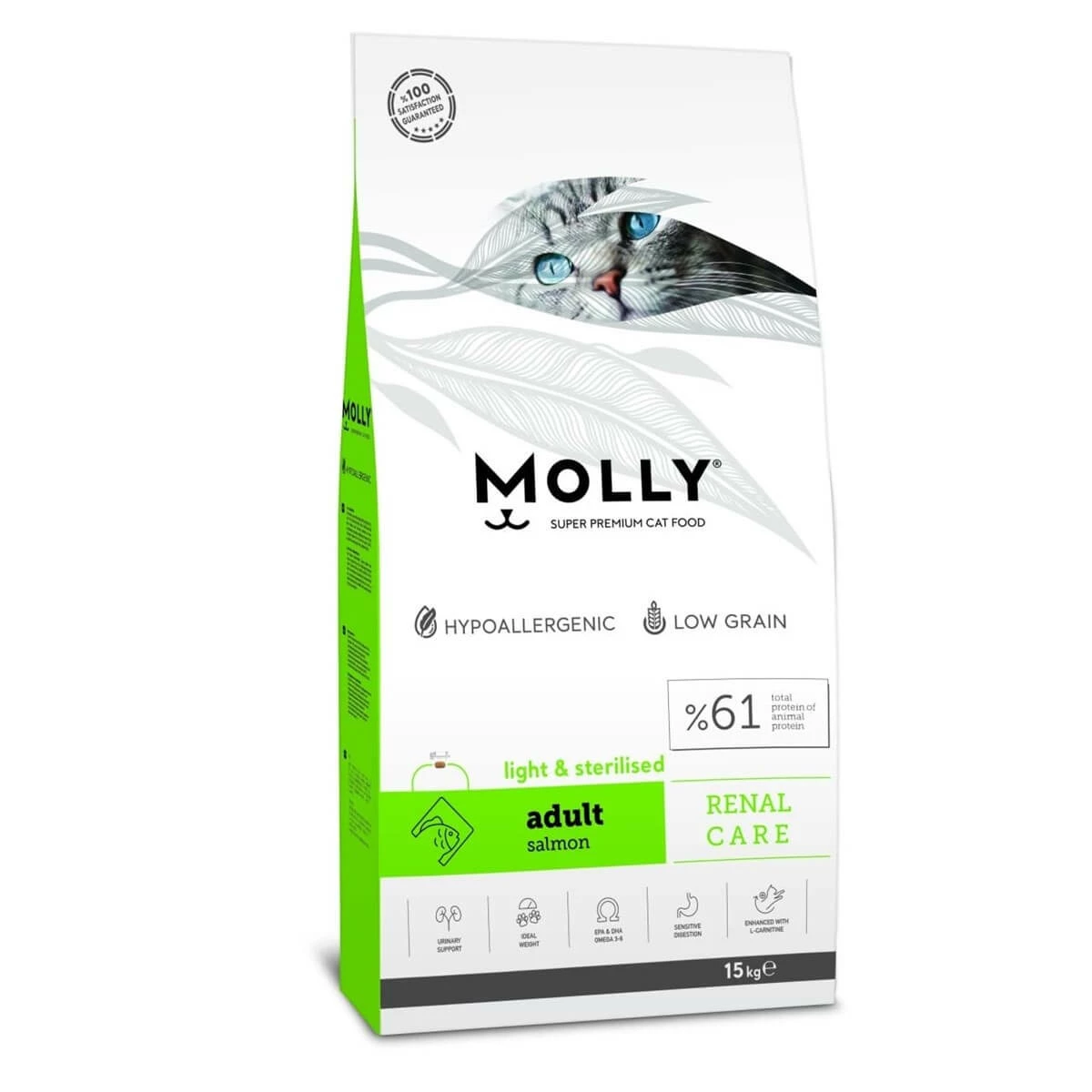 Molly Sterilised Somonlu Kısırlaştırılmış Kedi Maması 15 Kg 1 Molly Sterilised Somonlu Kısırlaştırılmış Kedi Maması 15 Kg