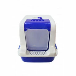 Petstyle Jumbo Teraslı Kapalı Kedi Kum Kabı Mavi