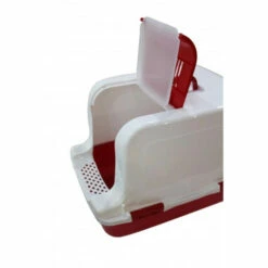 Petstyle Jumbo Teraslı Kapalı Kedi Kum Kabı Pembe -Petburada Shop petstyle jumbo terasli kapali kedi kum d52 b2