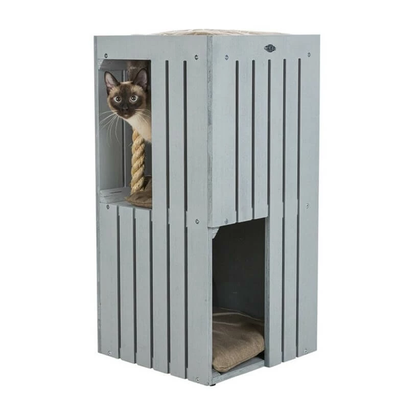 Trixie Kedi Tırmalama Ve Oyun Evi 77cm Gri/Kum Beji 1 Trixie Kedi Tırmalama Ve Oyun Evi 77cm Gri/Kum Beji